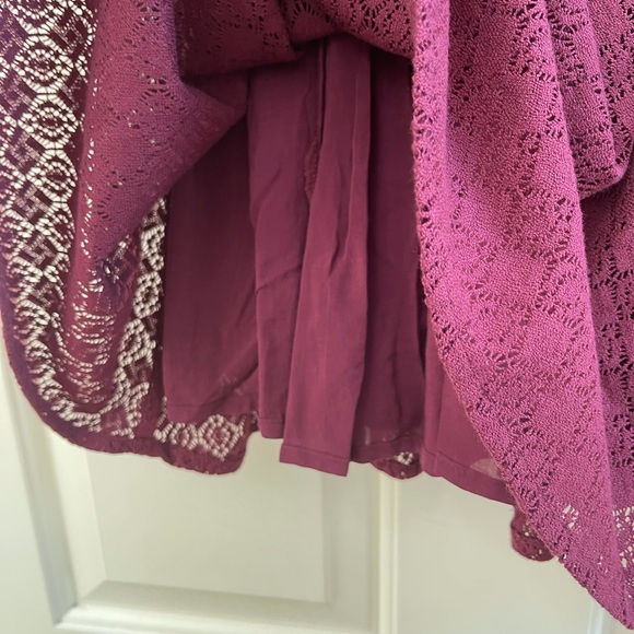 Free People burgundy lace mini skater dress - Picture 5 of 9